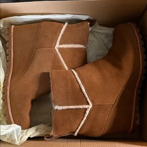UGG Chestnut Suede Winter Shearling Boots
